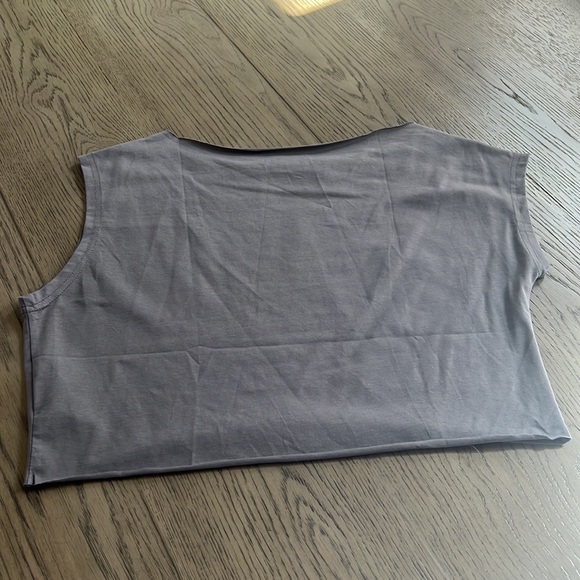 Shein off the shoulder top grey muscle tee size small - Picture 2 of 3